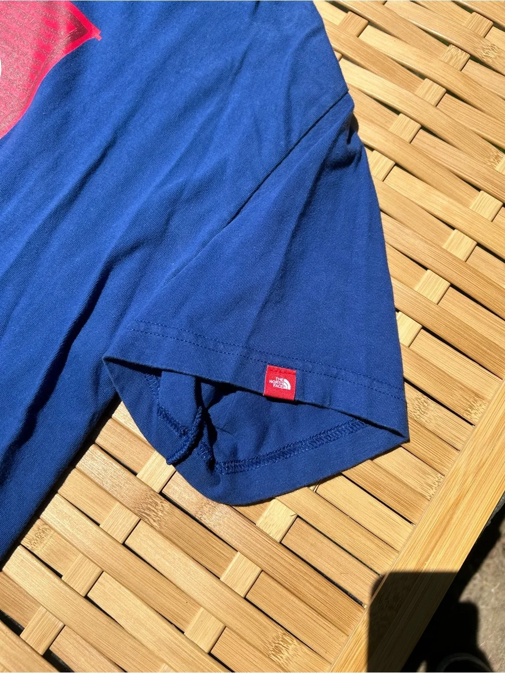 🔥3/$8- The North Face Blue Short Sleeve Tee with Red Logo